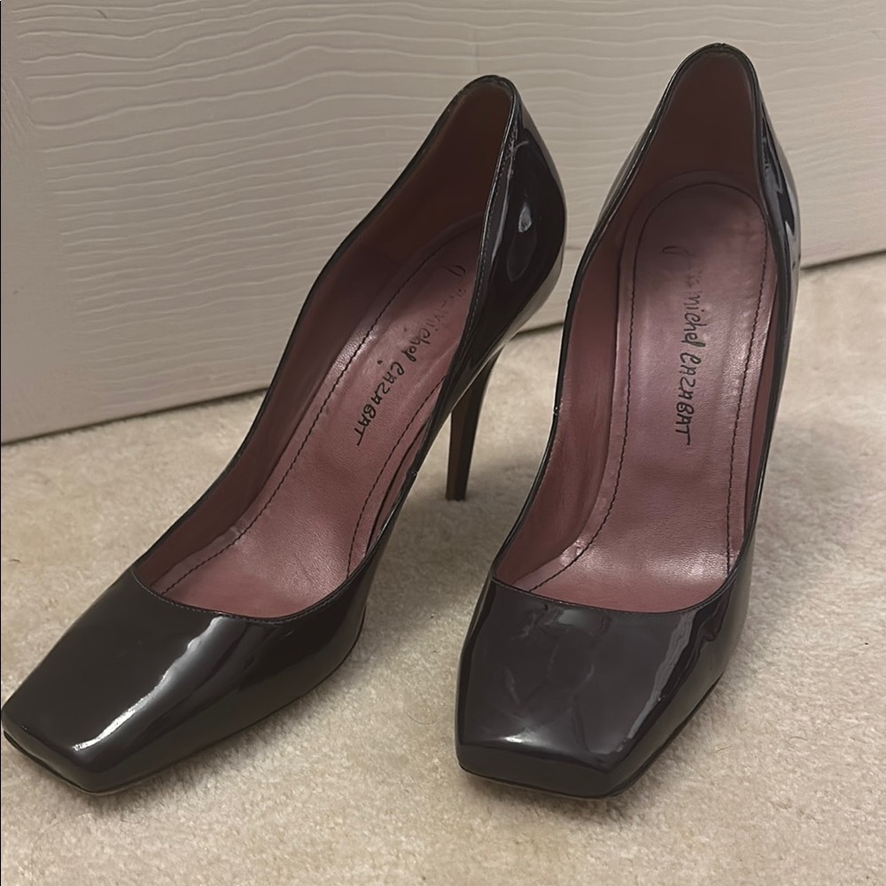 Jean Michel Cazabat Elegant Eggplant Patent Leather Pumps
